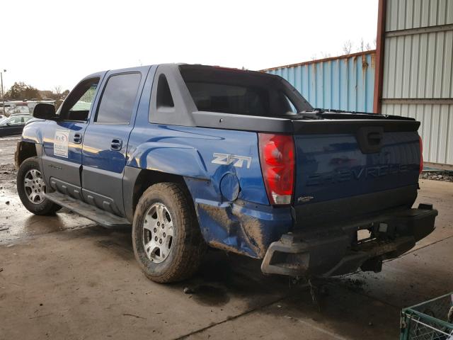 3GNEK13T73G125984 - 2003 CHEVROLET AVALANCHE BLUE photo 3