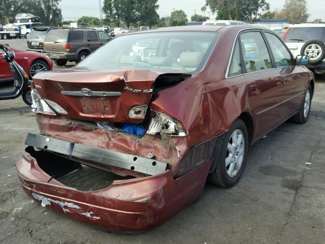 4T1BF28B9YU103104 - 2000 TOYOTA AVALON XL RED photo 4