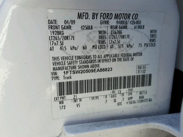 FLA100429 - 2016 FORD F250 WHITE photo 10