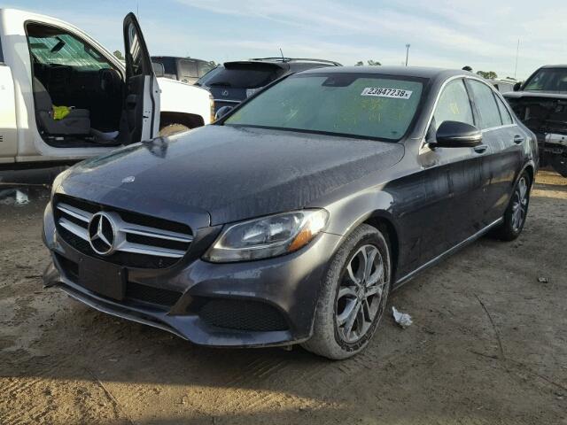 55SWF4JB5GU159641 - 2016 MERCEDES-BENZ C 300 GRAY photo 2