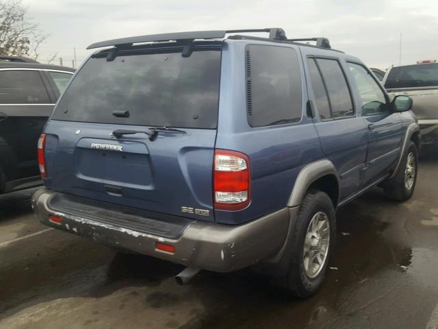 JN8DR07Y71W502459 - 2001 NISSAN PATHFINDER BLUE photo 4