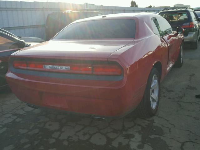 2C3CDYAG7CH293797 - 2012 DODGE CHALLENGER RED photo 4