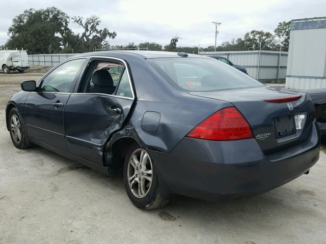 1HGCM56807A100312 - 2007 HONDA ACCORD EX BLUE photo 3