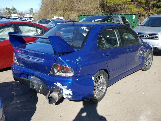 JA3AH86C06U031195 - 2006 MITSUBISHI LANCER EVO BLUE photo 4