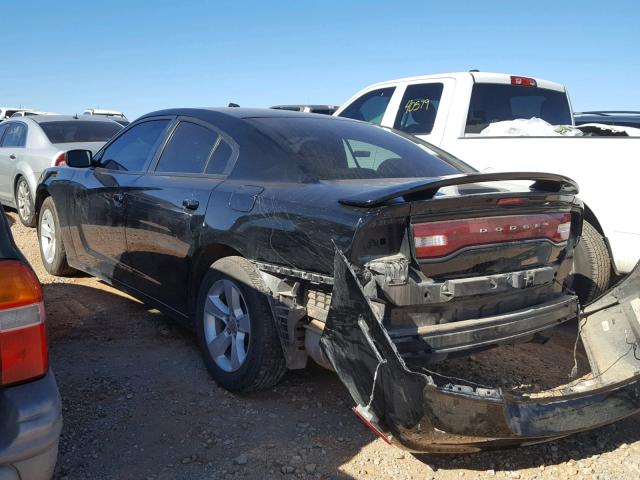 2C3CDXBG6DH682523 - 2013 DODGE CHARGER SE BLACK photo 3