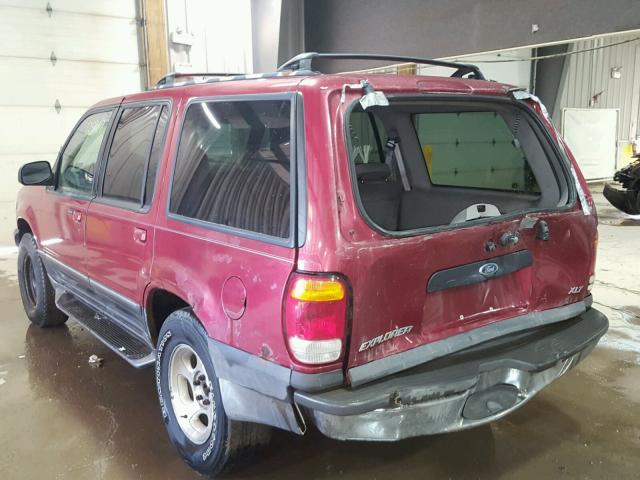 1FMDU73E0YZC51402 - 2000 FORD EXPLORER X RED photo 3