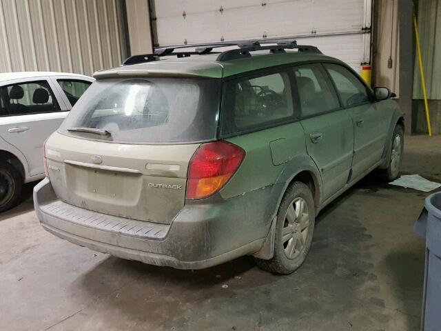 4S4BP62C657386254 - 2005 SUBARU LEGACY OUT GREEN photo 4