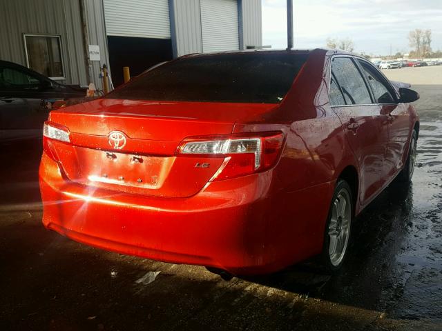 4T1BF1FK4DU673163 - 2013 TOYOTA CAMRY L RED photo 4