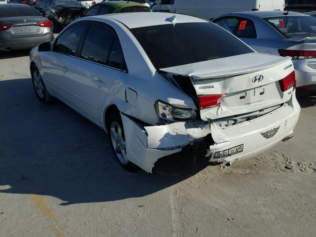 5NPEU46F49H472991 - 2009 HYUNDAI SONATA SE WHITE photo 3