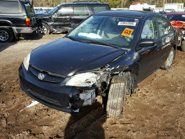 2HGES16505H599110 - 2005 HONDA CIVIC LX BLACK photo 2