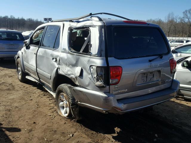 5TDBT44A15S257330 - 2005 TOYOTA SEQUOIA SR SILVER photo 3