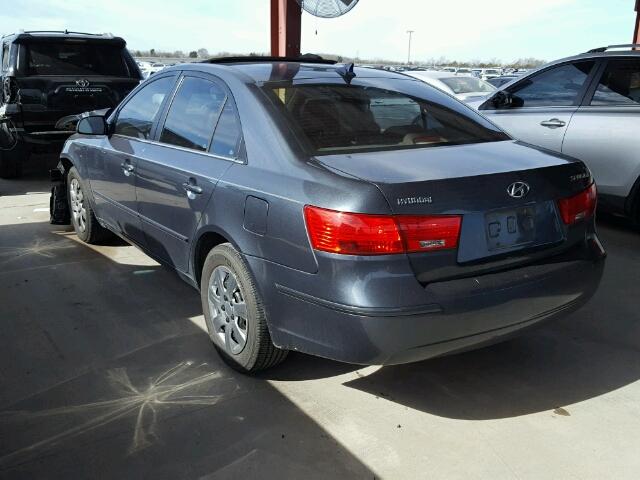 5NPET46C99H501362 - 2009 HYUNDAI SONATA GLS BLUE photo 3