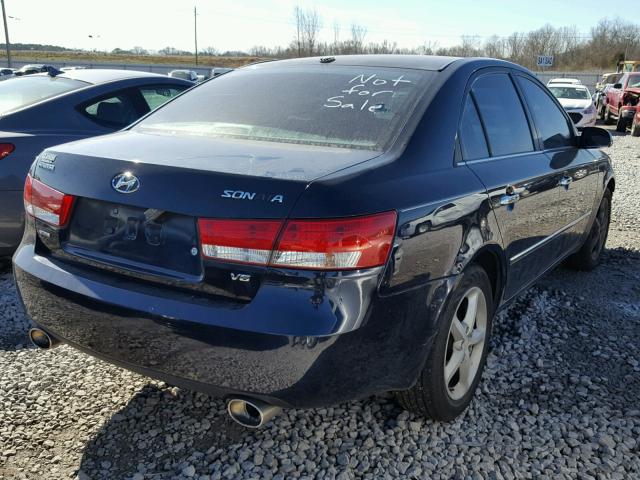 5NPEU46F08H365631 - 2008 HYUNDAI SONATA SE BLUE photo 4