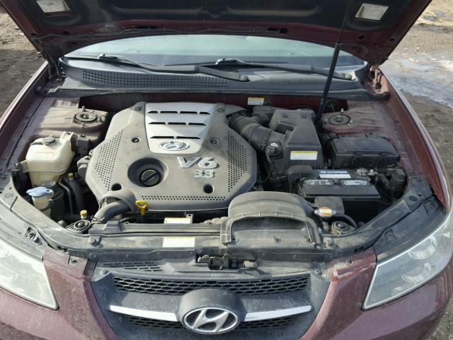 5NPEU46F07H185645 - 2007 HYUNDAI SONATA SE MAROON photo 7