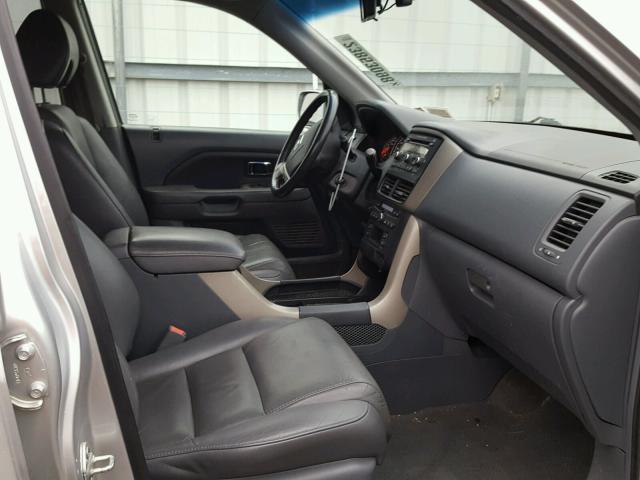 5FNYF18567B028324 - 2007 HONDA PILOT EXL SILVER photo 5