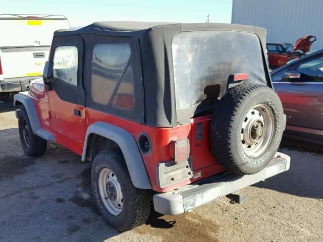 1J4FY29P2WP752842 - 1998 JEEP WRANGLER / RED photo 3