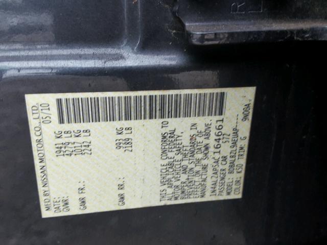 1N4AL2AP5AC164661 - 2010 NISSAN ALTIMA BAS GRAY photo 10