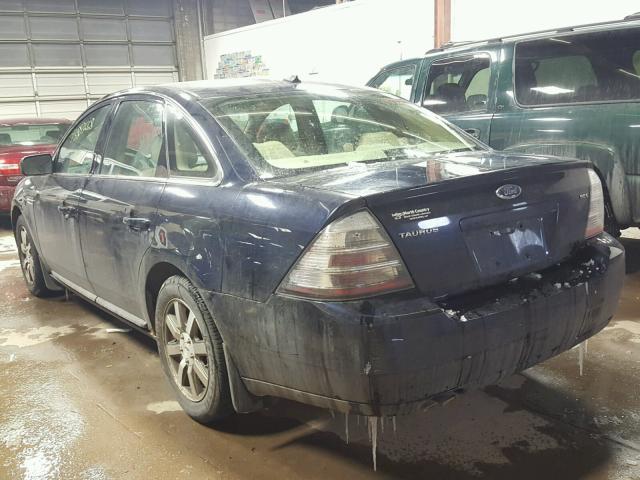 1FAHP24W18G167467 - 2008 FORD TAURUS SEL BLUE photo 3