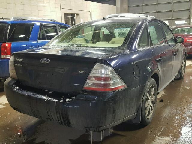 1FAHP24W18G167467 - 2008 FORD TAURUS SEL BLUE photo 4