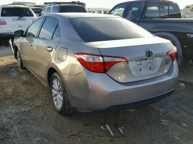 5YFBURHEXEP055067 - 2014 TOYOTA COROLLA L GRAY photo 3