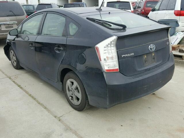 JTDKN3DUXB5321381 - 2011 TOYOTA PRIUS BLACK photo 3