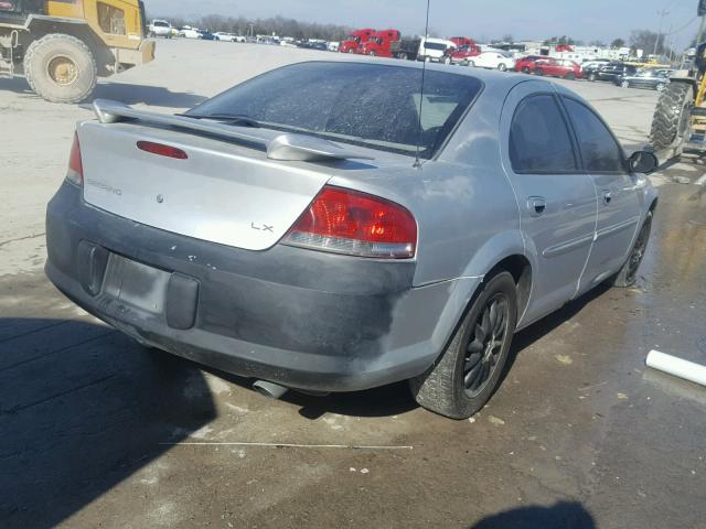 1C3AL46U21N725038 - 2001 CHRYSLER SEBRING LX SILVER photo 4