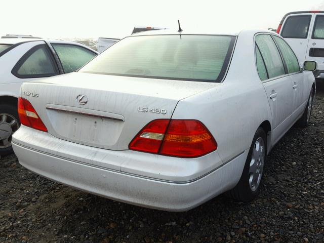 JTHBN30F430106356 - 2003 LEXUS LS 430 WHITE photo 4