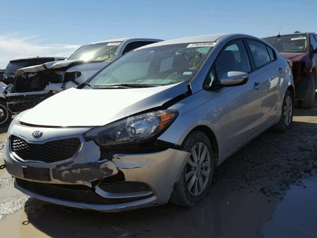 KNAFX4A60E5137706 - 2014 KIA FORTE LX SILVER photo 2