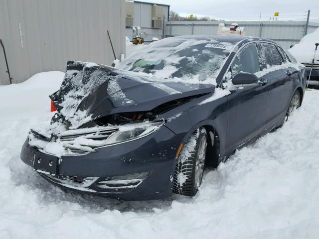 3LN6L2LU8ER803752 - 2014 LINCOLN MKZ HYBRID CHARCOAL photo 2