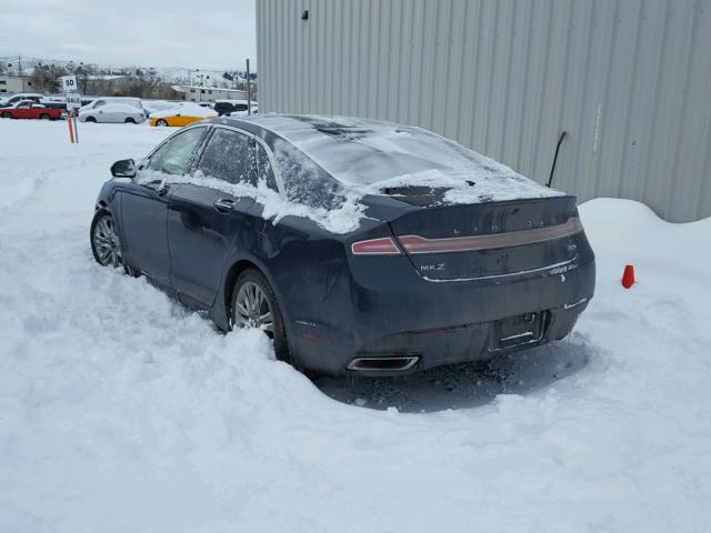 3LN6L2LU8ER803752 - 2014 LINCOLN MKZ HYBRID CHARCOAL photo 3