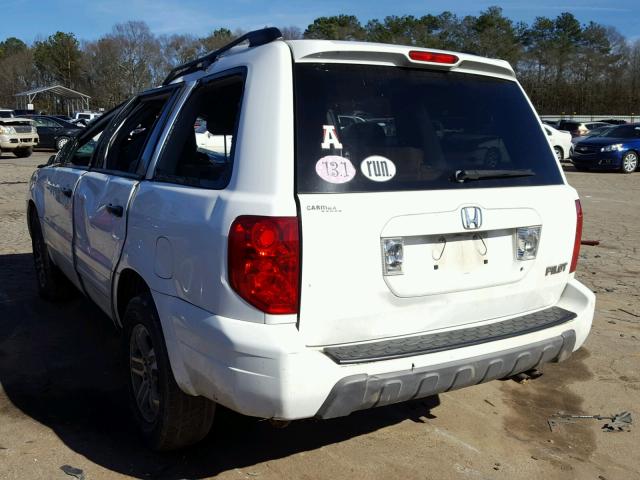 2HKYF18463H587925 - 2003 HONDA PILOT EX WHITE photo 3