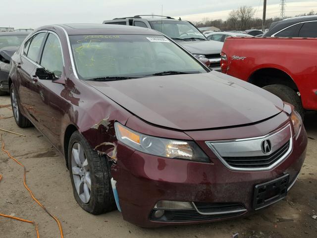 19UUA8F5XCA018439 - 2012 ACURA TL MAROON photo 1