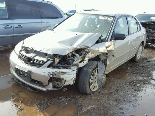 1HGES16594L016079 - 2004 HONDA CIVIC LX SILVER photo 2