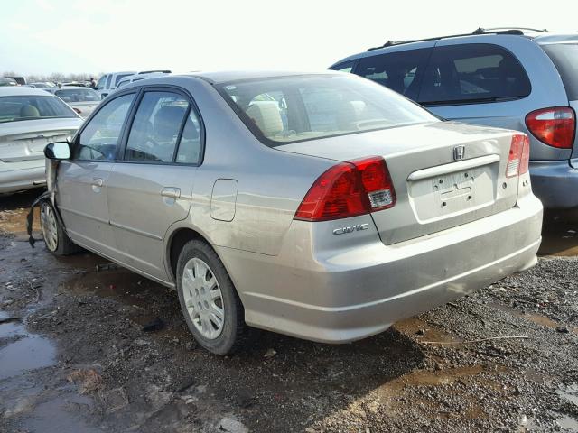 1HGES16594L016079 - 2004 HONDA CIVIC LX SILVER photo 3