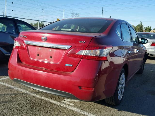 3N1AB7AP6DL732020 - 2013 NISSAN SENTRA S RED photo 4