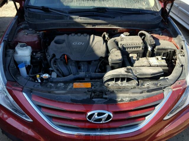 5NPEB4AC7EH938362 - 2014 HYUNDAI SONATA GLS RED photo 7