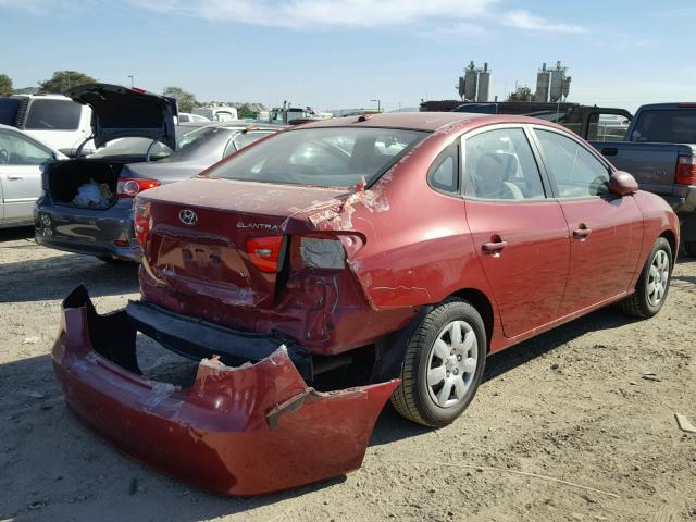 KMHDU46D57U176662 - 2007 HYUNDAI ELANTRA GL RED photo 4