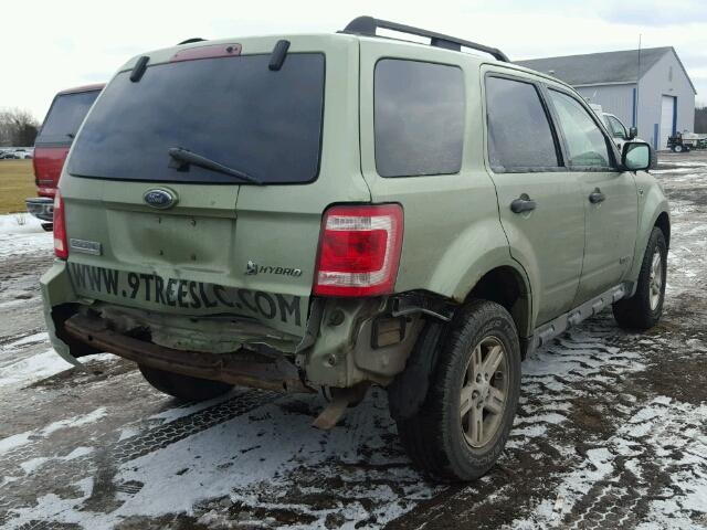 1FMCU49H48KB05539 - 2008 FORD ESCAPE HEV GREEN photo 4