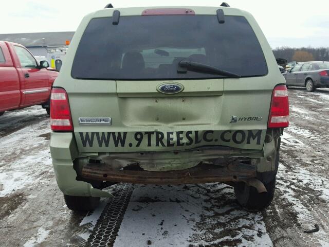 1FMCU49H48KB05539 - 2008 FORD ESCAPE HEV GREEN photo 9