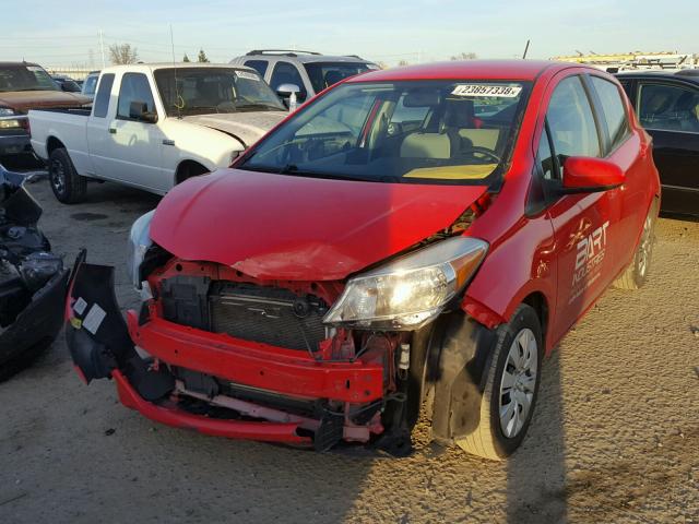 JTDKTUD32ED573834 - 2014 TOYOTA YARIS RED photo 2