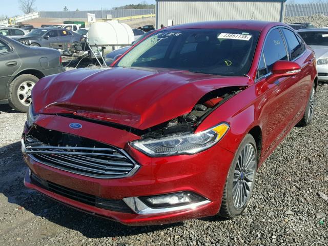 3FA6P0HD3HR363200 - 2017 FORD FUSION SE RED photo 2