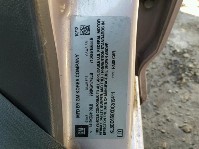 KL8CD6S9XDC519411 - 2013 CHEVROLET SPARK 1LT Розовый фото 10