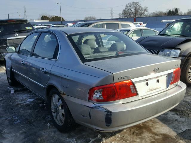 KNAGD128545276143 - 2004 KIA OPTIMA LX SILVER photo 3