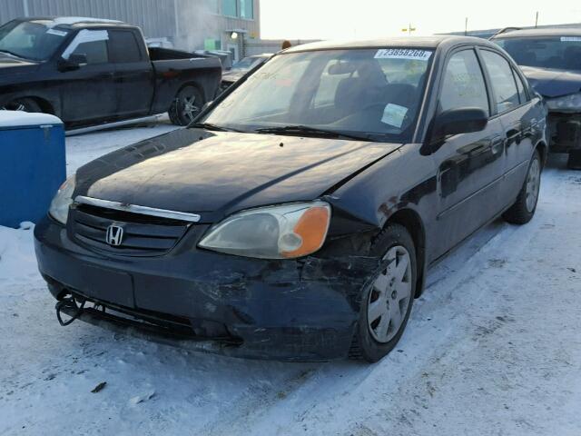 2HGES16872H905273 - 2002 HONDA CIVIC LX BLACK photo 2