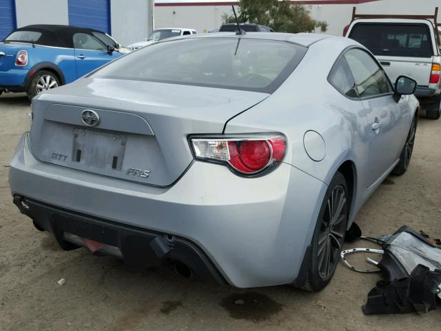 JF1ZNAA19D2730365 - 2013 TOYOTA SCION FR-S SILVER photo 4