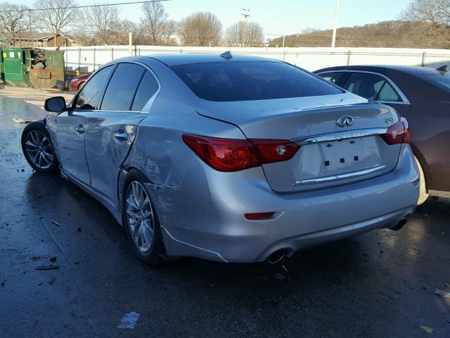 JN1BV7AP3FM355859 - 2015 INFINITI Q50 BASE SILVER photo 3