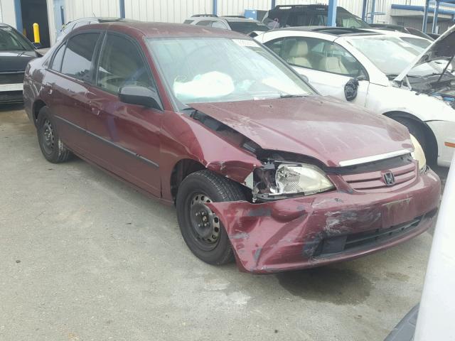 JHMES16502S006640 - 2002 HONDA CIVIC LX RED photo 1