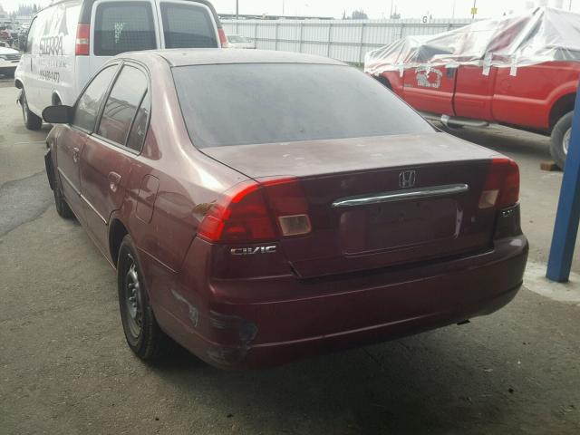 JHMES16502S006640 - 2002 HONDA CIVIC LX RED photo 3