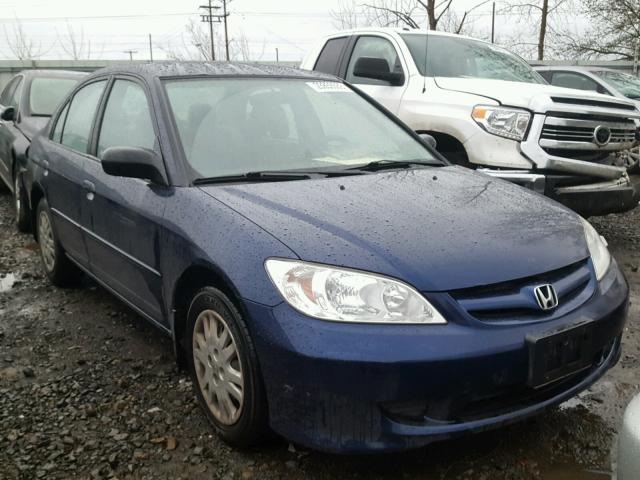 JHMES16525S000469 - 2005 HONDA CIVIC LX BLUE photo 1