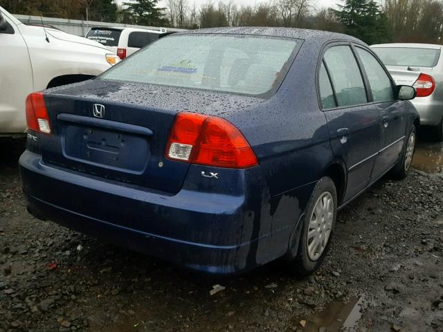 JHMES16525S000469 - 2005 HONDA CIVIC LX BLUE photo 4